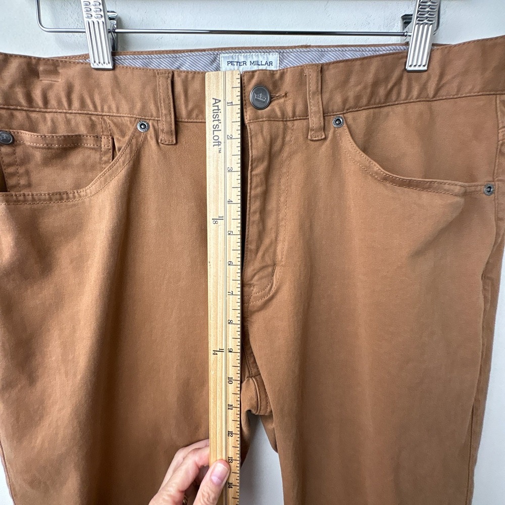 Peter Millar Pants Mens 32 Brown Ultimate Sateen 5 Pocket Chino Stretch Trouser - Picture 8 of 11